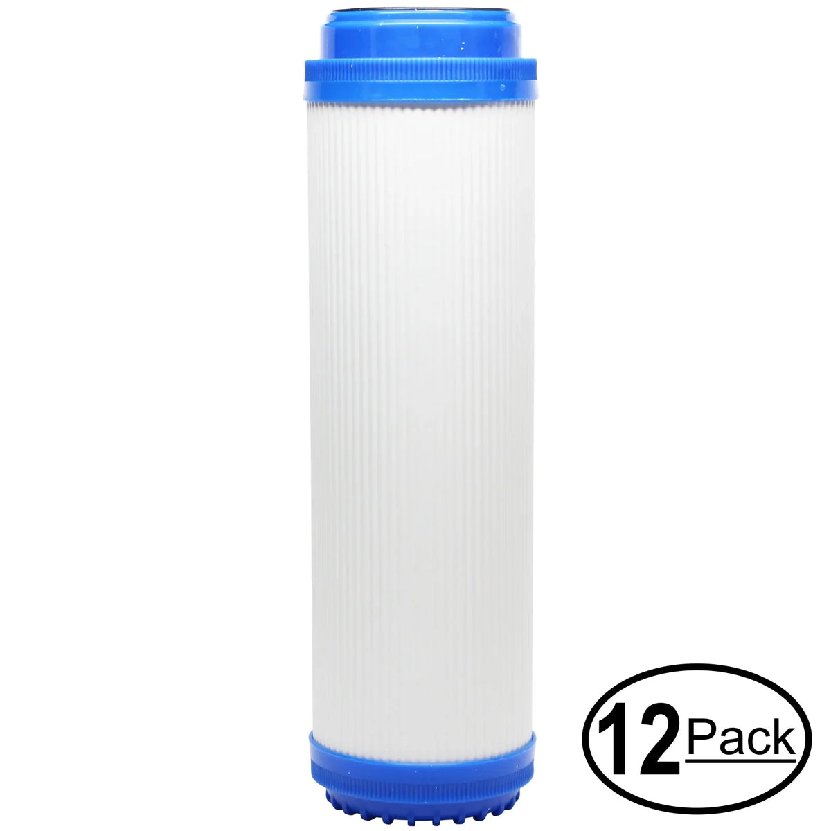 12-Pack Replacement for H2O Distributors ADWU-D Granular Activated Carbon Filter - Universal 10-inch Cartridge for H2O Distributors Flowmatic ADWU-D Under Sink Fluid Filter - Denali Pure Brand
