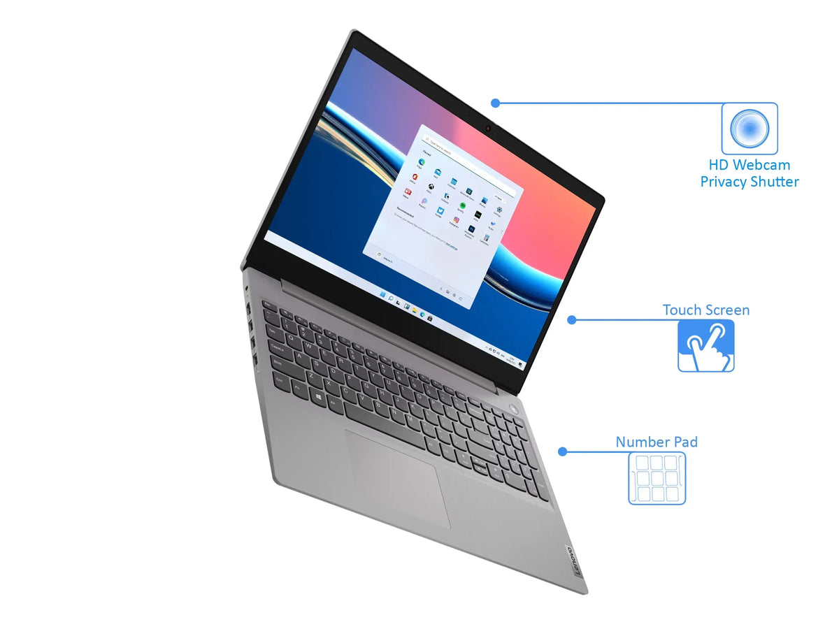 IdeaPad 3 Notebook 15.6" HD Touch Display, Core i3-1115G4 Upto 4.1GHz, 8GB RAM, 1TB NVMe SSD, HDMI, Card Reader, Wi-Fi, Bluetooth, Windows 11 Home S