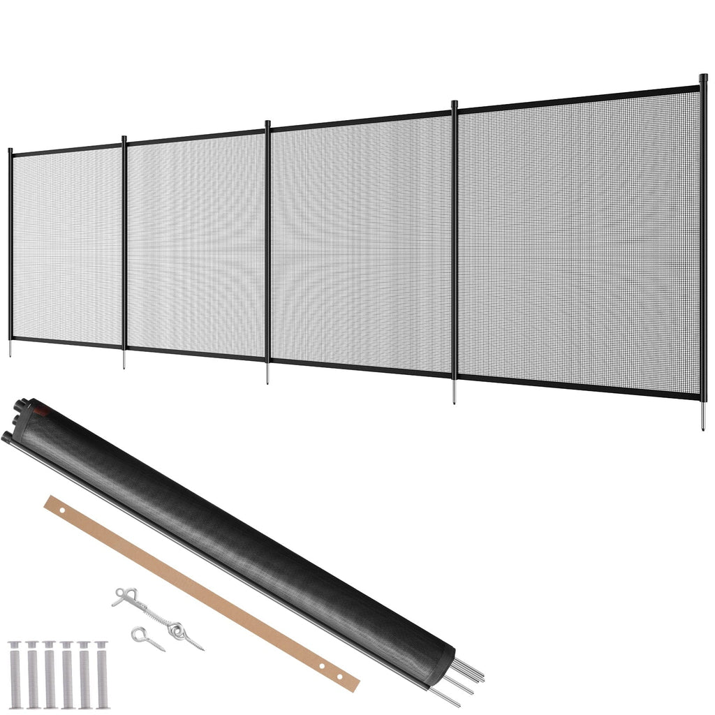 SKYSHALO 4 x 12 ft Pool Fence Detachable Pool Fence for Outdoor Underground Swimming Pools
