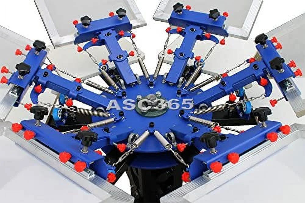 INTBUYING Double Rotary Manual 6 Color 6 Station Display Printing Press Machine Printer Micro-Registration Equipment DIY T-Shirt