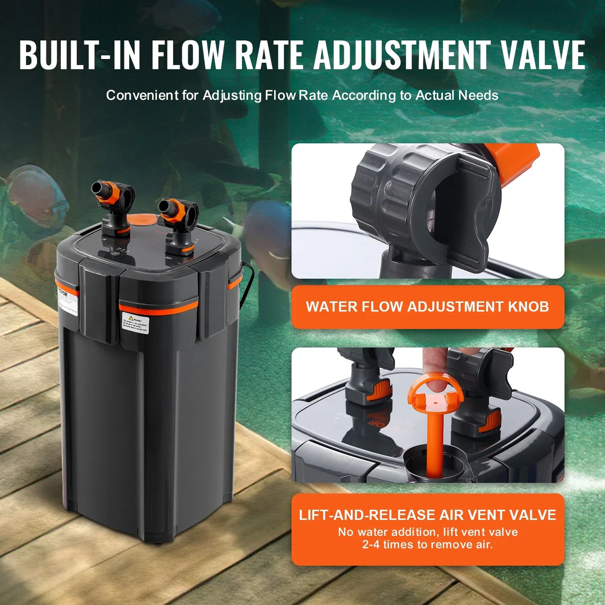 SKYSHALO 15w UV Lamp 120 Gallon Aquarium Canister Filter Fish Tank Quiet
