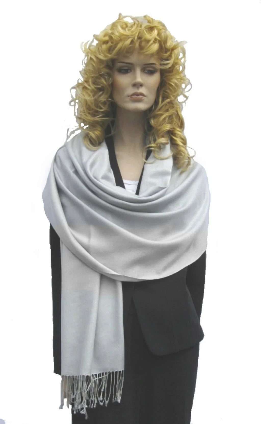 Scarf/Scarves/Shawl/Shawls/Stole/Wrap/Pashmina Scarf/Pashmina Shawl/Cashmere/Cashmere Scarf/Wool/Silk (Silver Grey)