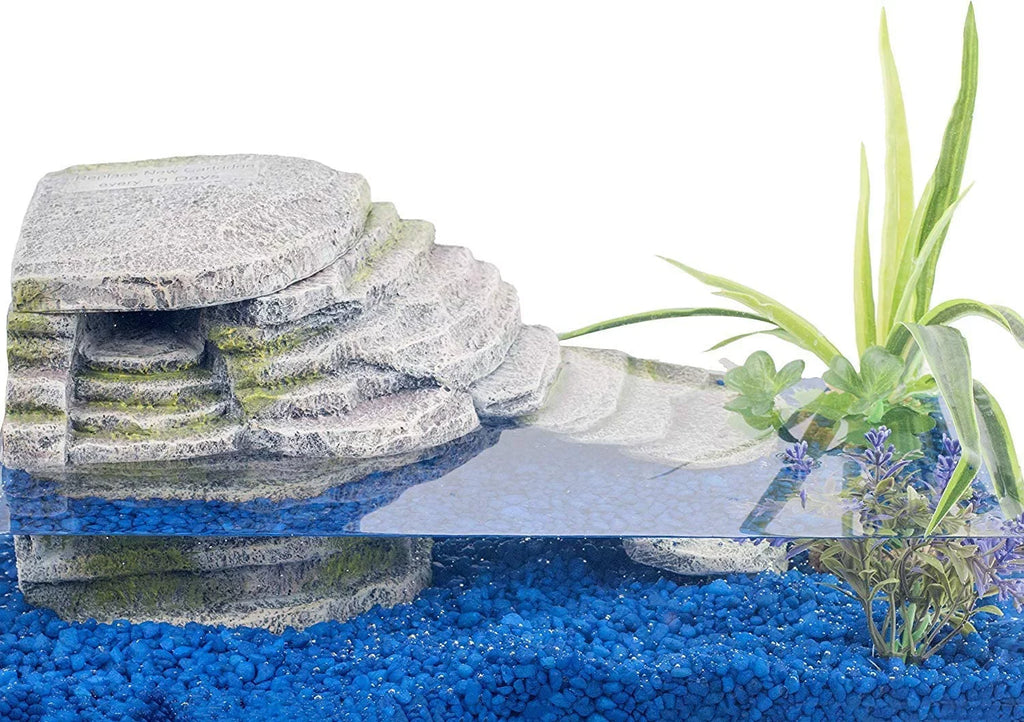 Penn-Plax Reptology Crystal-Falls Tiered Fluid Filtration System for Turtles and Amphibians, Gray