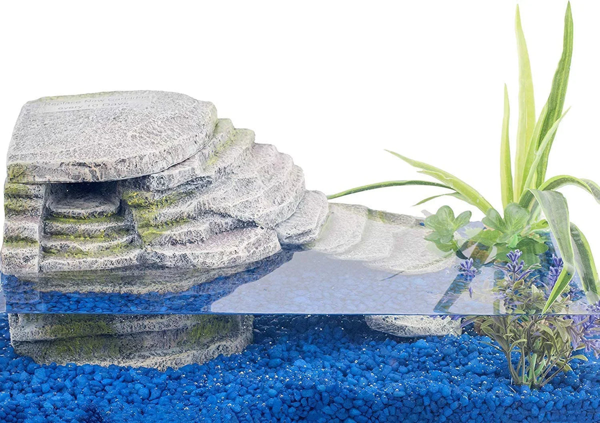 Penn-Plax Reptology Crystal-Falls Tiered Fluid Filtration System for Turtles and Amphibians, Gray
