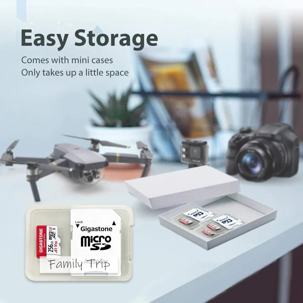 Gigastone 256GB Micro SD Card, Gaming Plus, Nintendo Switch Compatible, High Speed 100MB/s, 4K Video Recording, compatible with Nintendo Switch Dash Cams GoPro Cameras, 2 Pack (2x256GB)