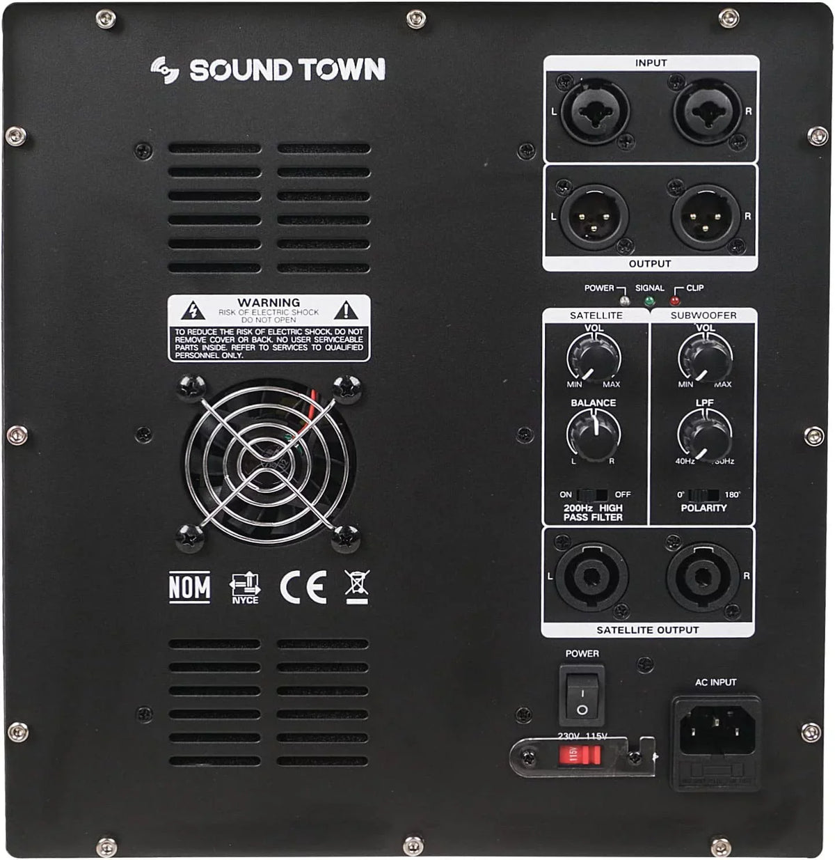 Sound Town 1400 Watts 12” Powered PA DJ Subwoofer with 2 Speaker Outputs, Folded Horn Design, White for Live Sound, Stage, Church, Lounge, Bar (CARPO-12DSWPW)