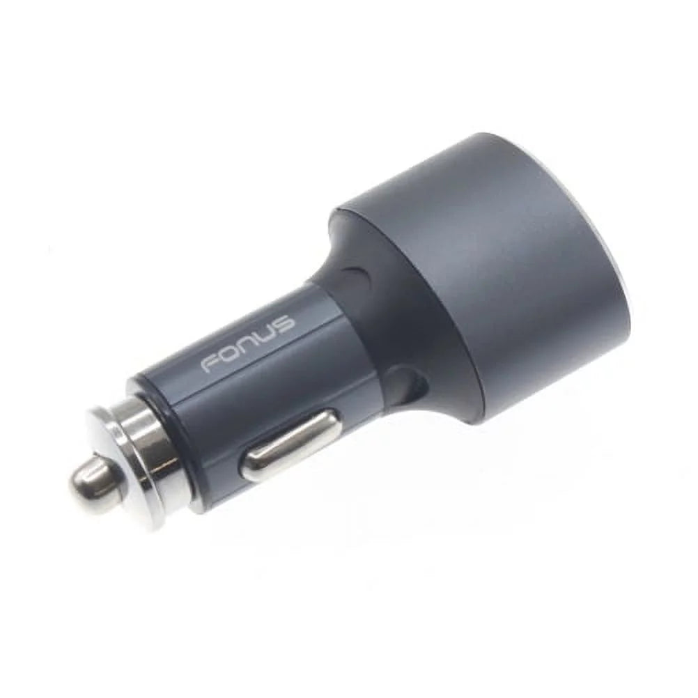 Type-C Coiled USB Cable w 3-Port USB 42W Quick Car Charger Z3R for Galaxy Note 10 Plus Fold A9 A50 A20 A10e - Sonim XP8 XP3 - Xperia 5 10 Plus 1 - Xiaomi Redmi Note 7, Mi Mix 2 9T
