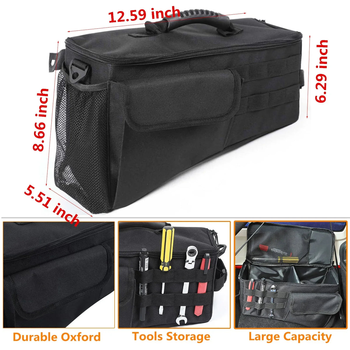 Side Bag Organizer Tool Tray for Jeep JK JL 4 Doors 2007-2024 Stowing Tidying Car Interior Accessories