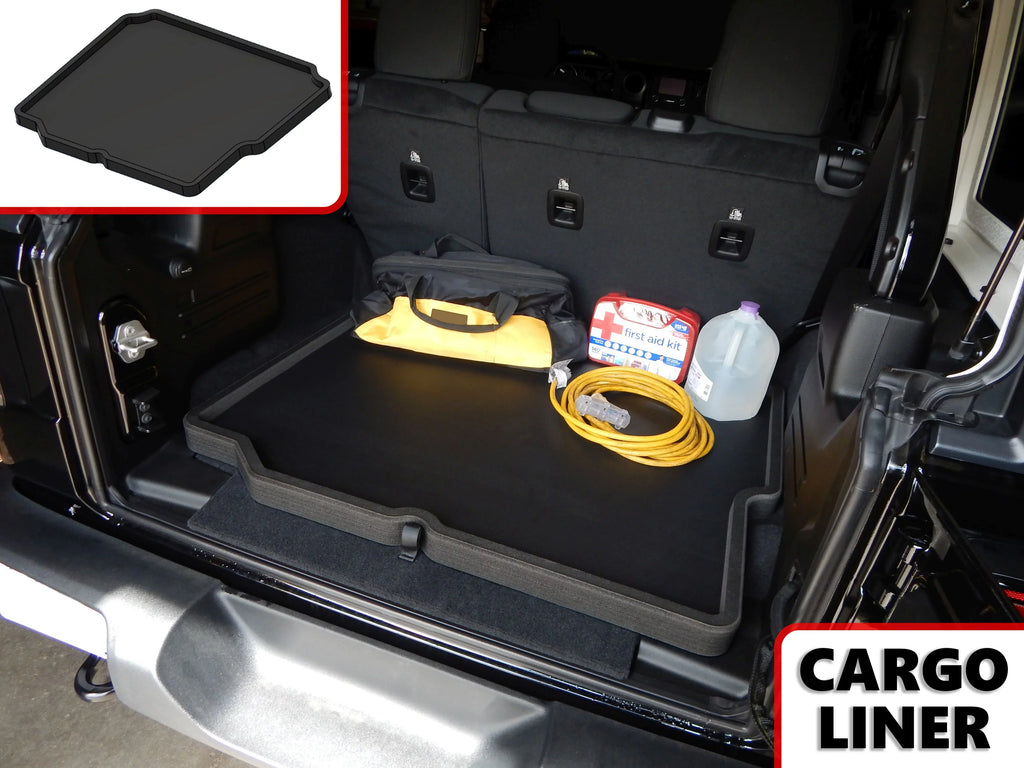 Red Hound Auto Cargo Trunk Mat Liner Tray Custom Fit Floor Black Foam Compatible with Jeep Wrangler Unlimited 4-Door 2018-2019 (JL) Without Subwoofer - Anti-Rattle Liquid Protector