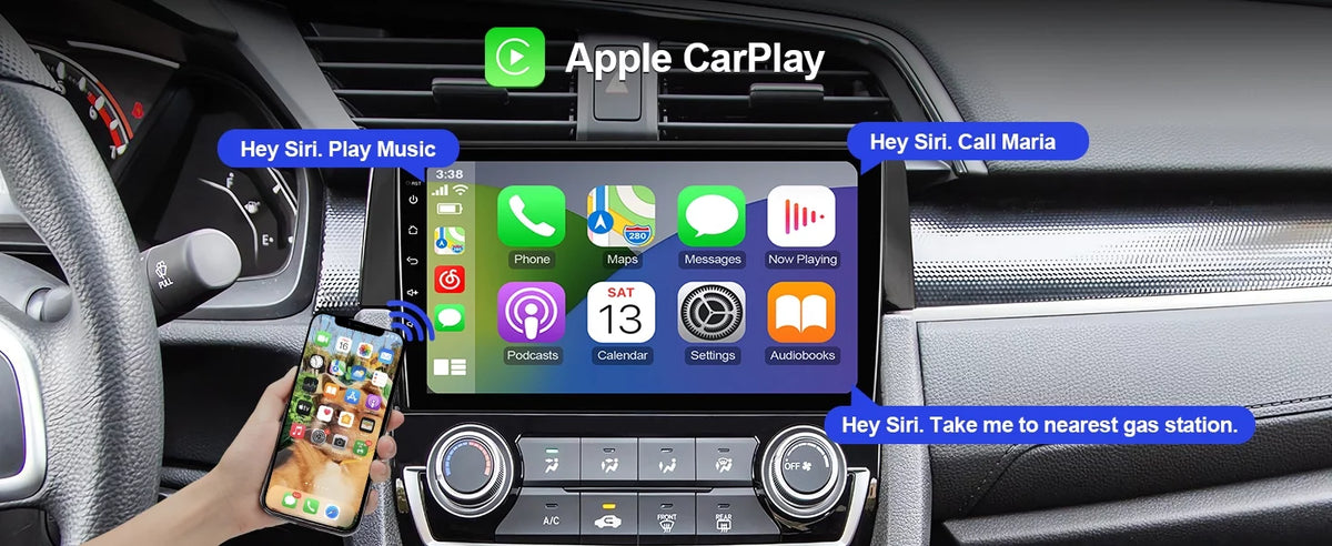 Android 10 Double Din Car Stereo for Honda Civic 2016-2020 with 9 Inch Monitor Radio Built-in Wireless Carplay/Android Auto/GPS/Bluetooth/FM/AUX-in/Steering Wheel Control Backup Camera 2+32G