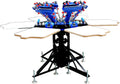 INTBUYING Double Rotary Manual 6 Color 6 Station Display Printing Press Machine Printer Micro-Registration Equipment DIY T-Shirt