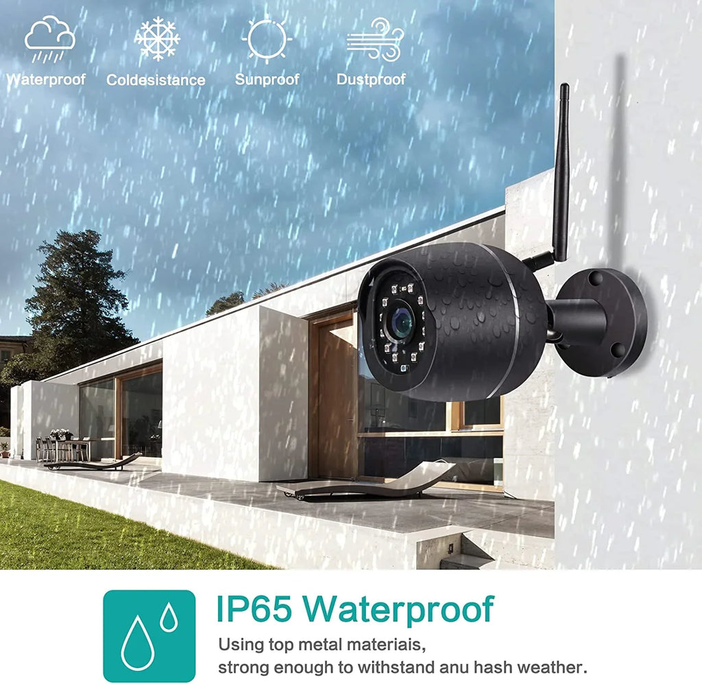 Security Cameras, 2 Pack 1080P WiFi Full Metal Case Cameras for Home Security Outdoor Fluid Bullet Camera Two-Way Audio, Motion Detection Alert, SD Card Cloud, Compatible with Alexa