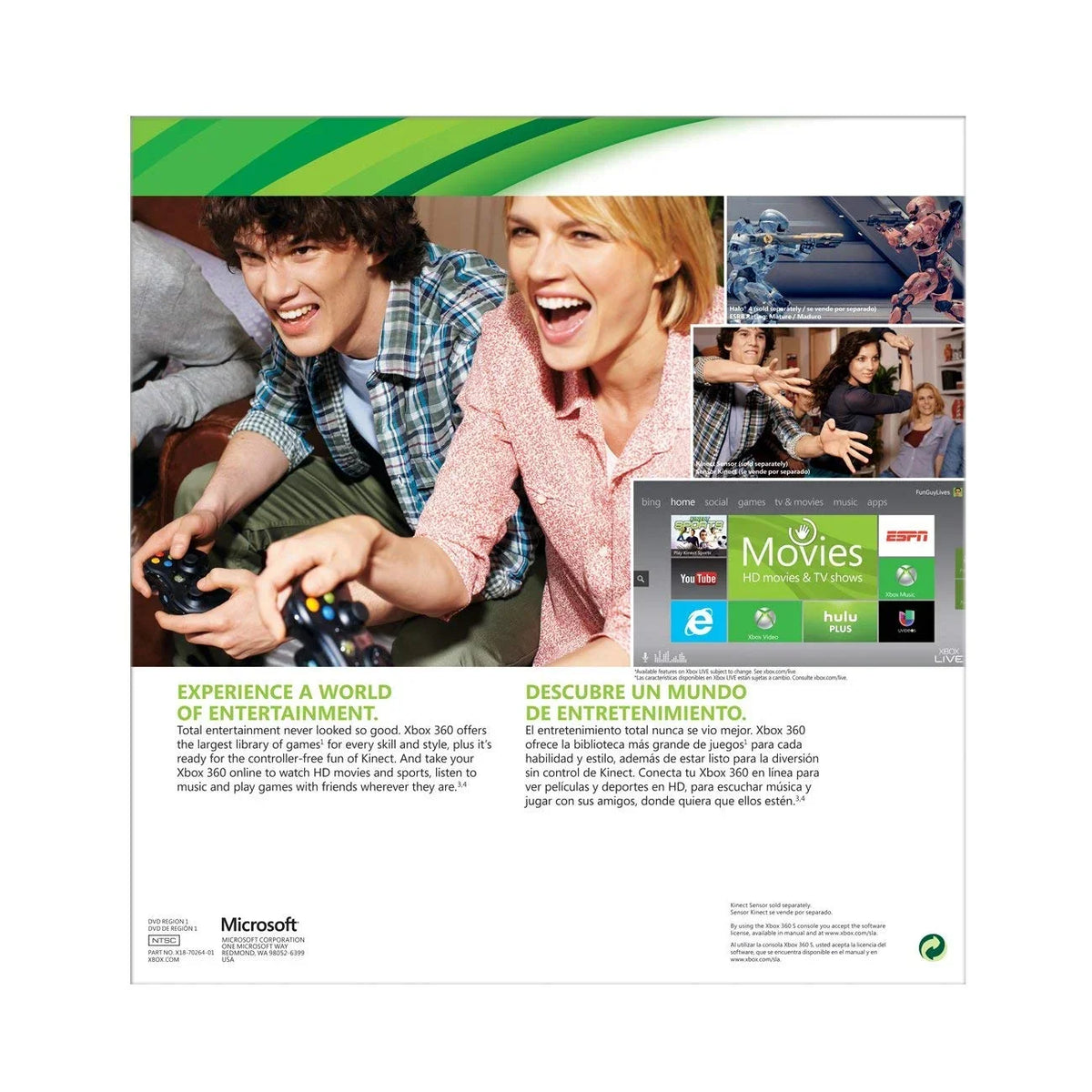 Open Box XBOX 360 SLIM 250GB WIFI GAME CONSOLE BUNDLE BLACK R9G-00198
