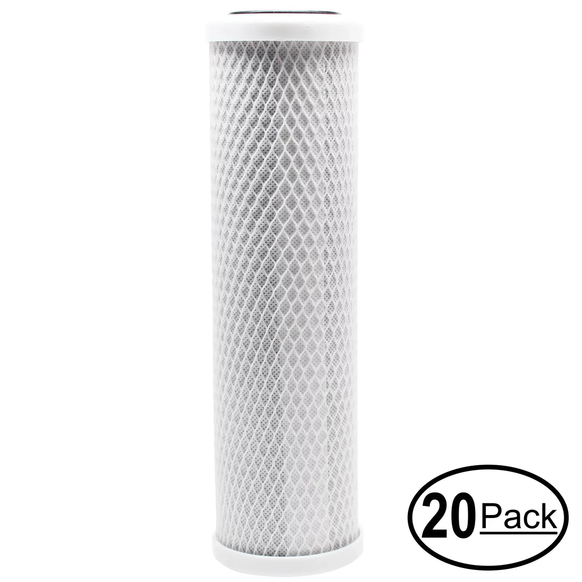 20-Pack Replacement for AMPAC USA AP-CT20CL Activated Carbon Block Filter - Universal 10 inch Filter for AMPAC USA DUAL COUNTER TOP LIQUID FILTER - Denali Pure Brand