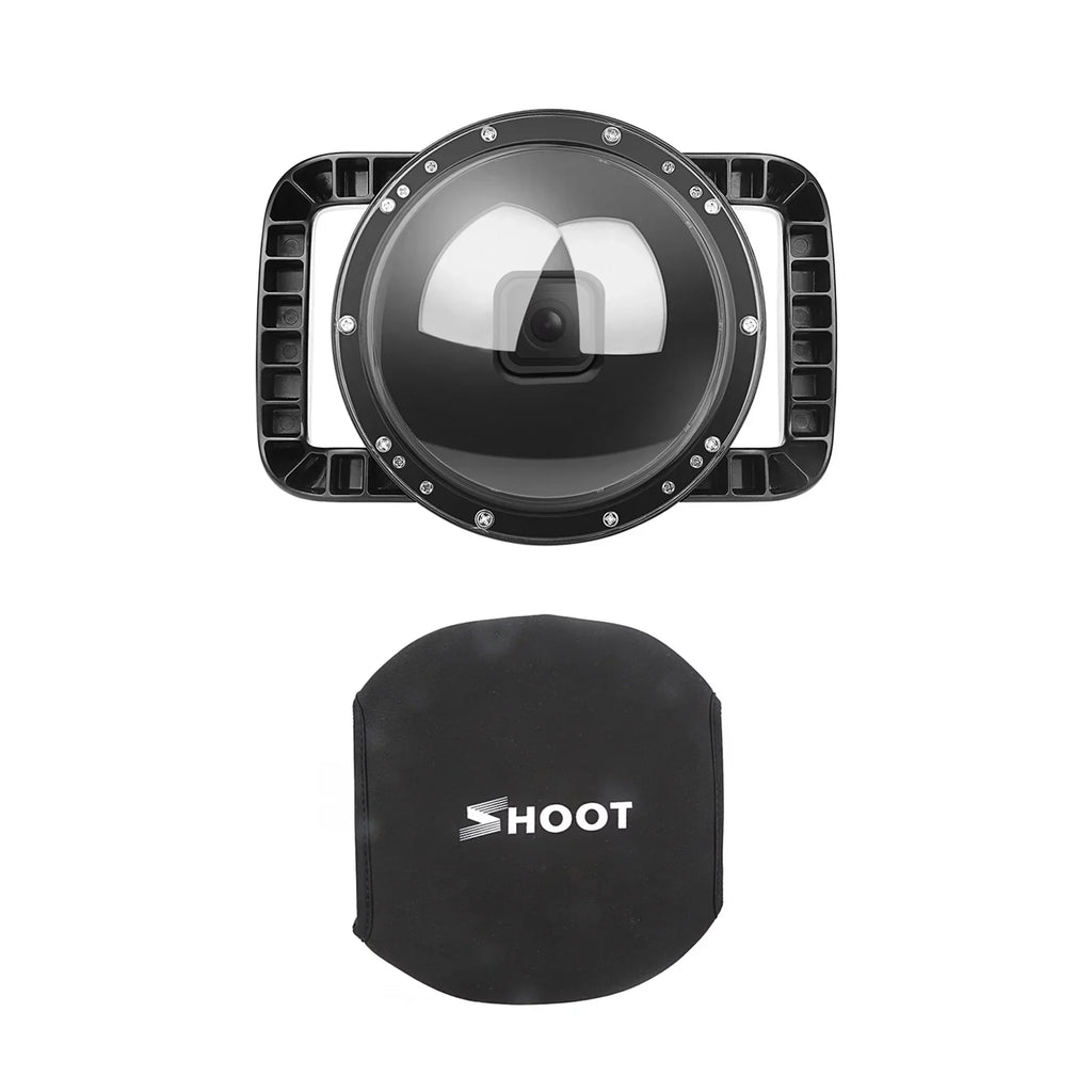 Fluid Dome Port Case for 9 Black and 10SHOOT XTGP559, Dual Handle, 45m Liquid 180° Wide Angle
