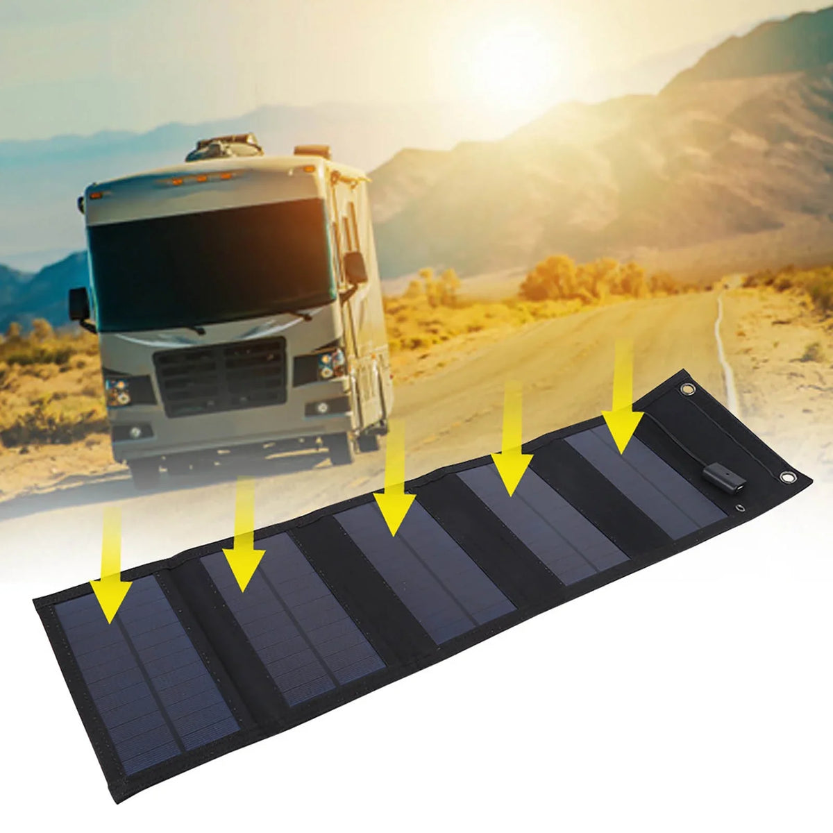 20W Fluid Foldable Solar Panel Solar Power Charger USB Output for Mountaineering