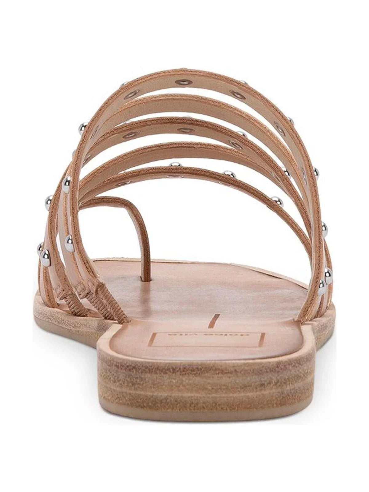 DOLCE VITA Womens Beige Toe-Loop Kaylee Square Toe Block Heel Slip On Slide Sandals Shoes 7 M