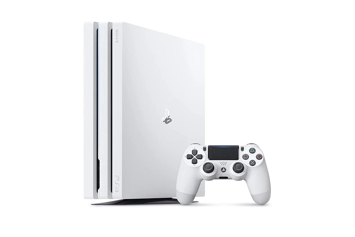 PlayStation 4 Pro 1TB Gaming Console Glacier White Headset With BOLT AXTION Cleaning Kit Bundle Like New