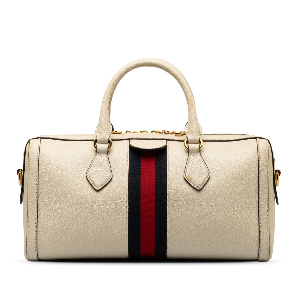 Pre-Owned Authenticated Gucci Ophidia Satchel Calf Leather White Unisex (Good)