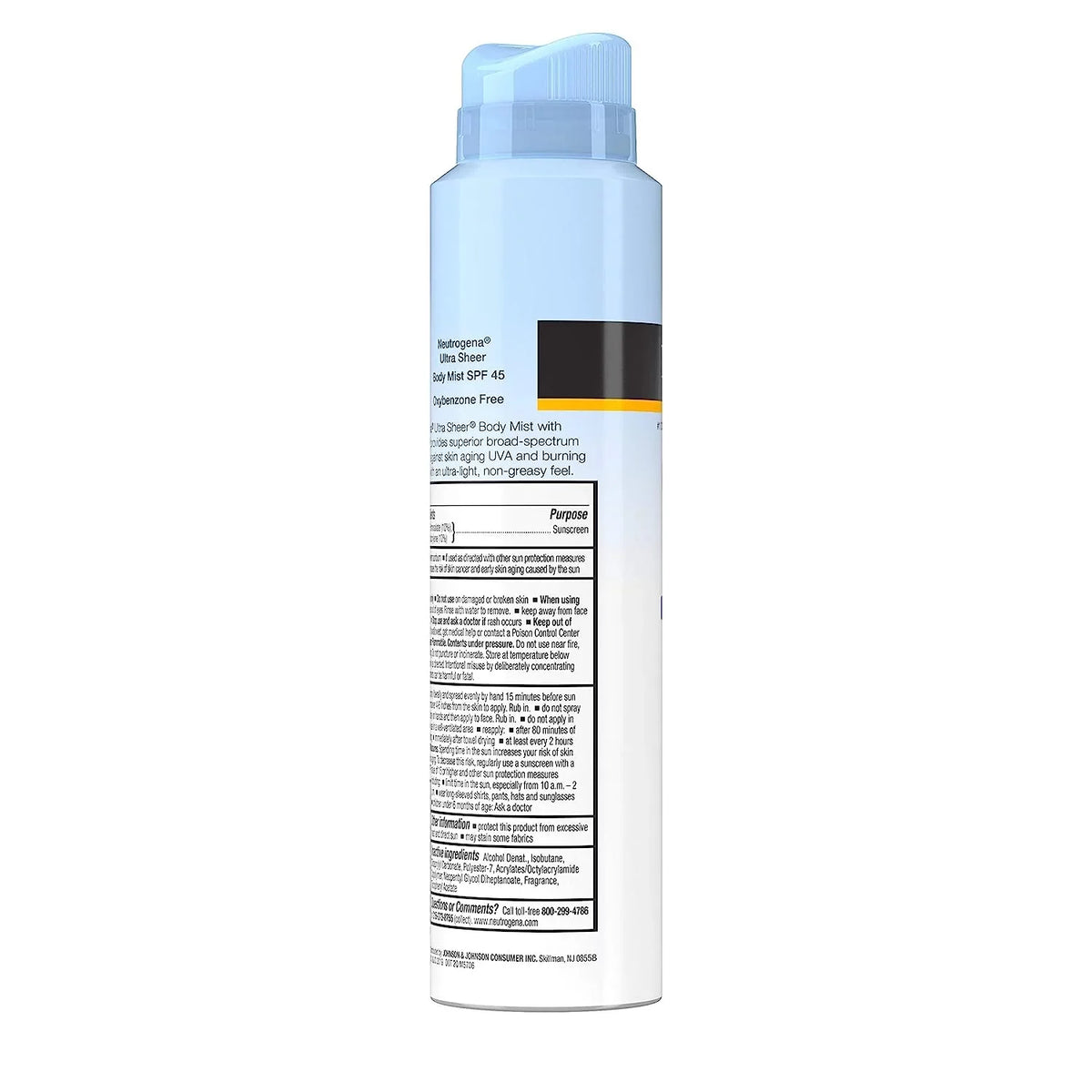 Neutrogena Ultra Sheer SPF 45 Body Mist Full Reach Spray, 5 Ounce