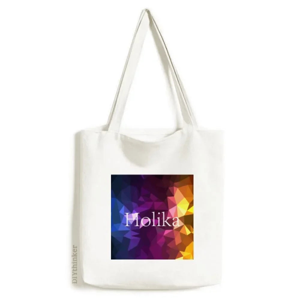 Airbrush Color Splashed Joy Holi Tote Canvas Bag Shopping Satchel Casual Handbag