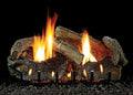 18" Stacked Aged Oak Logset with IP VF Slope Glaze Burner, LP