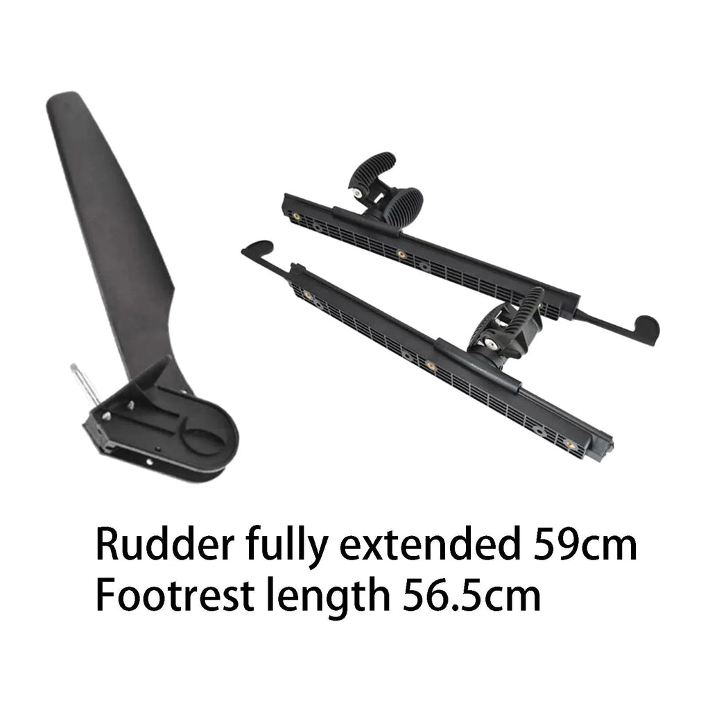 Tnarru Kayak Rudder Kayak Foot Pegs Boat Tail Fluid Rudder with Foot Brace Pedals for Fishing Boat Canoeing Marine Accessories