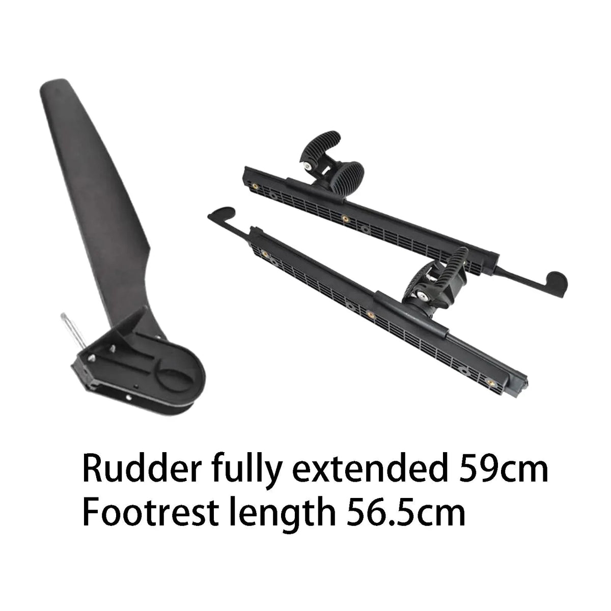 Tnarru Kayak Rudder Kayak Foot Pegs Boat Tail Fluid Rudder with Foot Brace Pedals for Fishing Boat Canoeing Marine Accessories