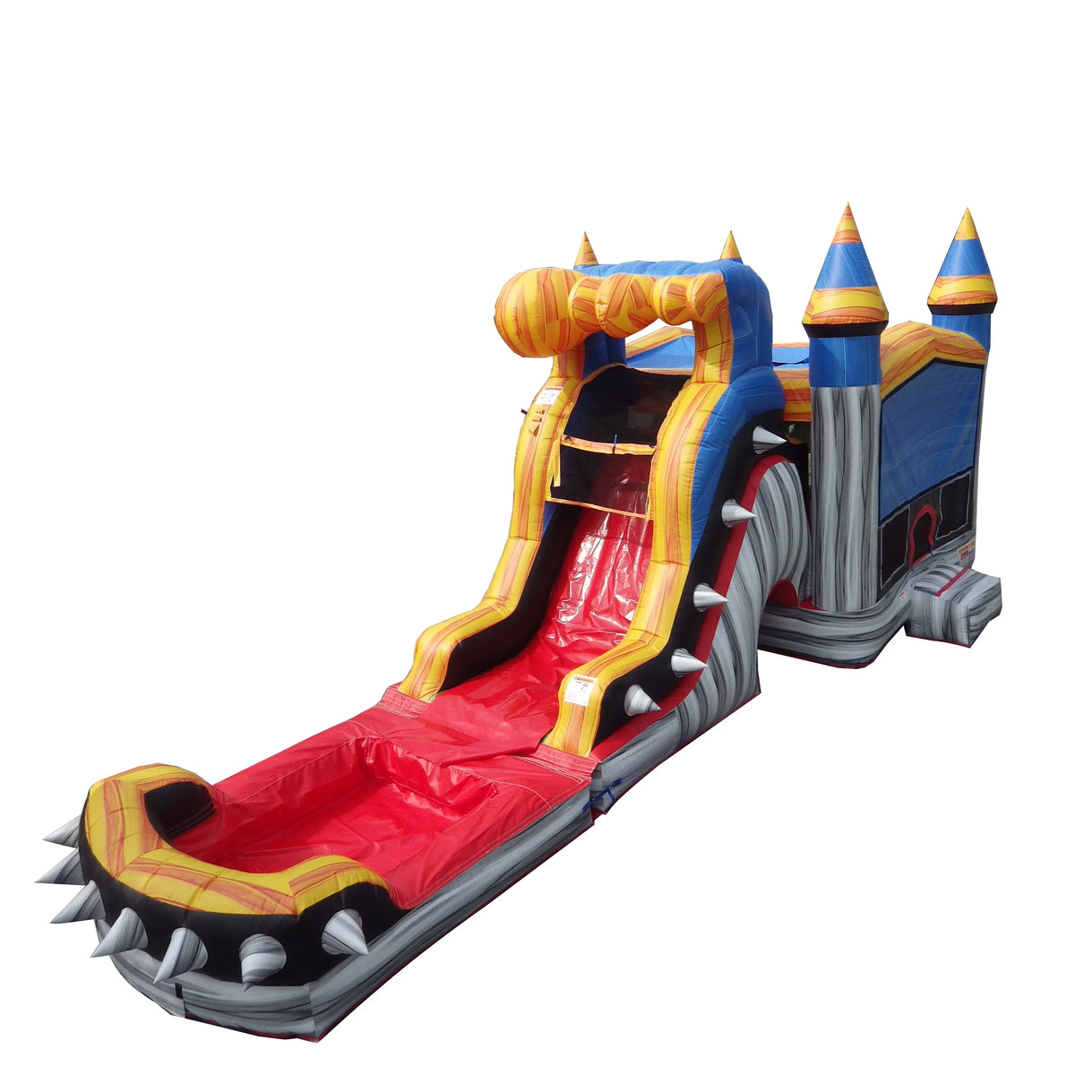 JumpOrange Titan Rocker Outdoor Commercial Grade Inflatable Bounce House Fluid Slide with Splash Pool for Kids and Adults with Blower