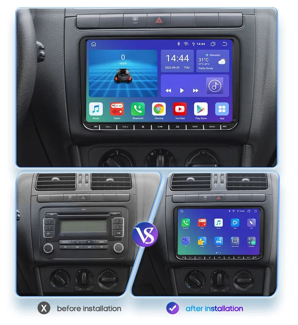 Fit VW Volkswagen Jetta Passat 9" 1280*720 IPS Android 12 Car Stereo Radio Carplay GPS 2+32GB