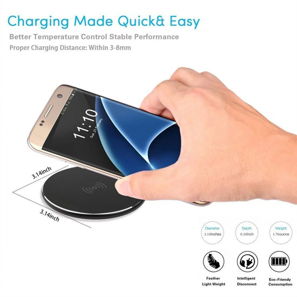 10W Fast Charging Ultra Slim Wireless Charger Pad w 18W Compact Adaptive Fast USB Home Wall AC Charger K3K for Nokia Lumia 1020 - Razer Phone 2 - Galaxy S9+ S9, S8+ S8 S7 S6 Edge+ Edge
