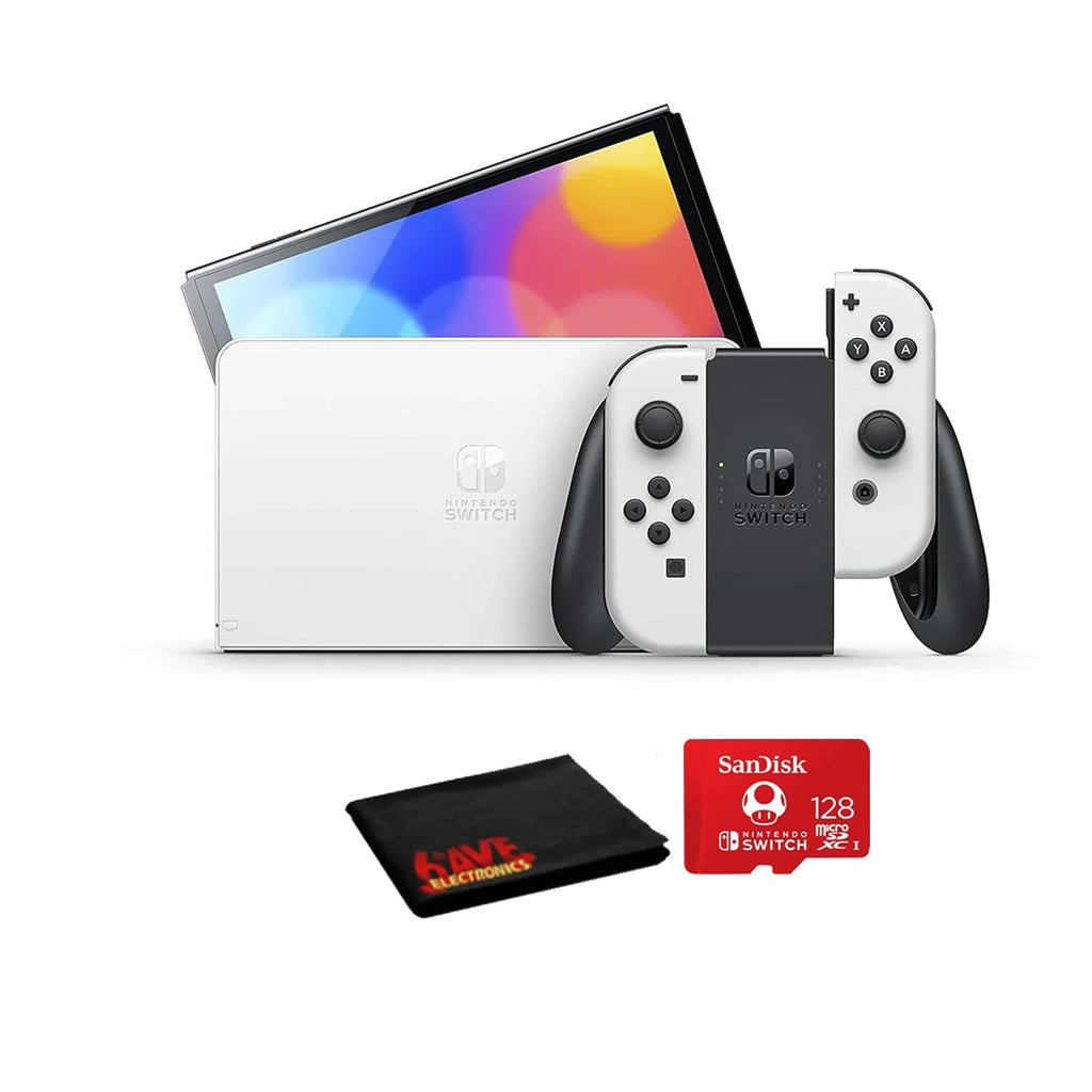 Nintendo Switch – OLED Model with White Joy-Cons and 128GB Micro SD-Card