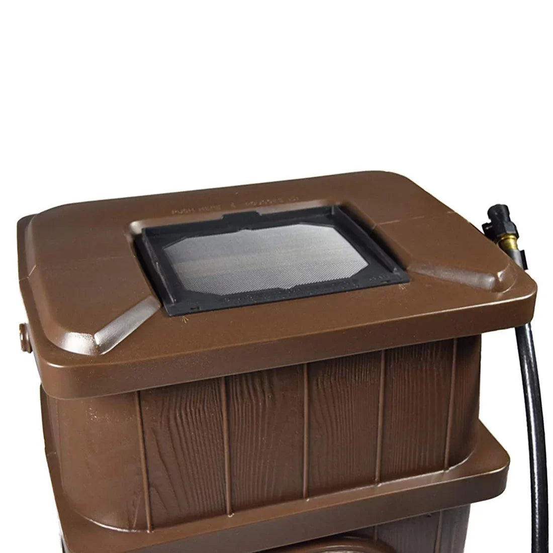 FCMP Outdoor 45 Gal Wood Grain Rain Liquid Catcher Barrel, Brown (2 Pack)