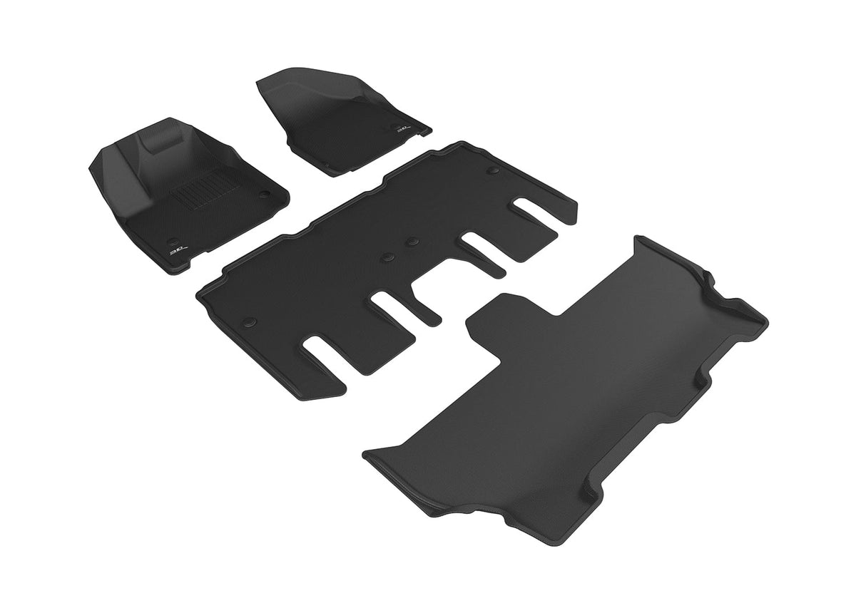 3D MAXpider KAGU Floor Mat (BLACK) compatible with CHRYSLER PACIFICA/VOYAGER 2020-2024 - Full Set