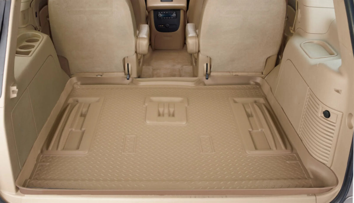 Husky by RealTruck 05-12 Chrysler Town Country/Dodge Grand Caravan Classic Style Black Rear Cargo Liner Compatible with select: 2005-2016 Chrysler Town & Country
