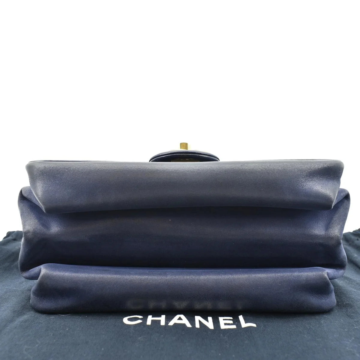 Pre-Owned CHANEL Chain Handle CC Flap Quilted Leather Shoulder Bag Blue