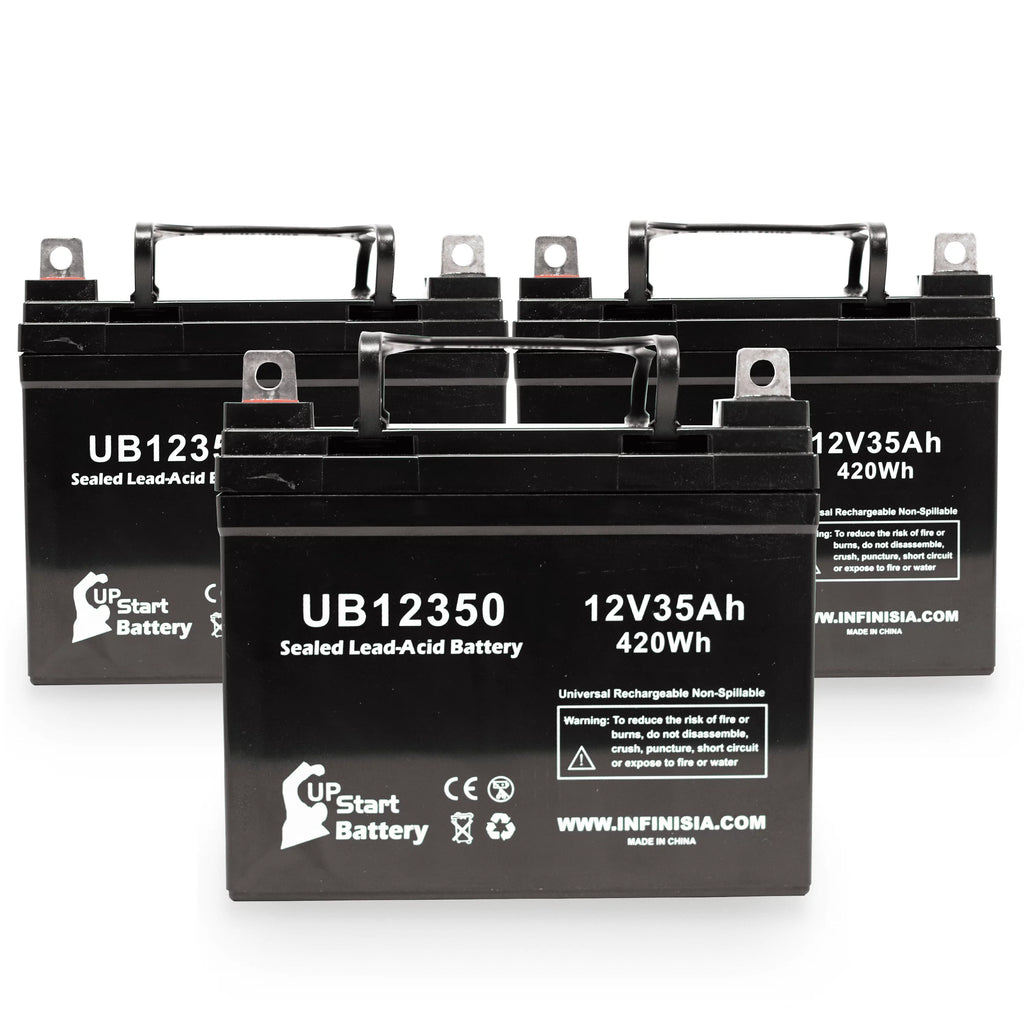 3x Pack - Compatible Imc Heartway Smart RT Battery - Replacement UB12350 Universal Sealed Lead Acid Battery (12V, 35Ah, 35000mAh, L1 Terminal, AGM, SLA)