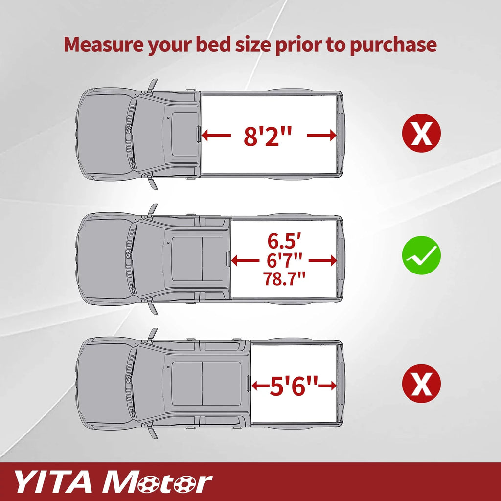 Ledkingdomus 6.5 ft Soft Quad Fold Truck Bed Tonneau Cover for 2004-2015 Nissan Titan Fleetside Bed