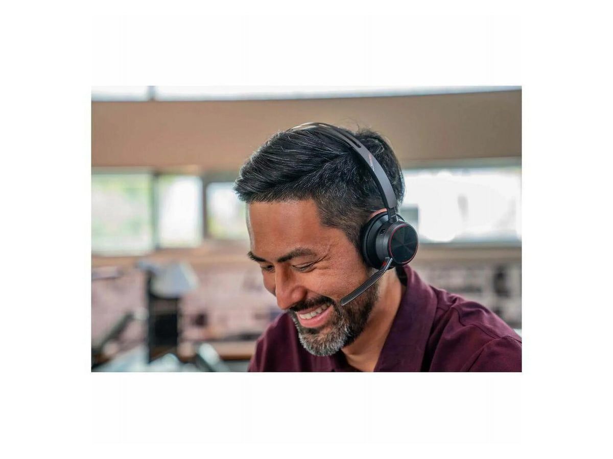 Poly Voyager Focus 2 Headset - Teams Certification - Stereo - USB Type A - Wireless - Bluetooth - 20 Hz - 20 kHz - Over-the-head, On-ear - Binaural - Ear-cup - Noise Cancelling, MEMS Tech...