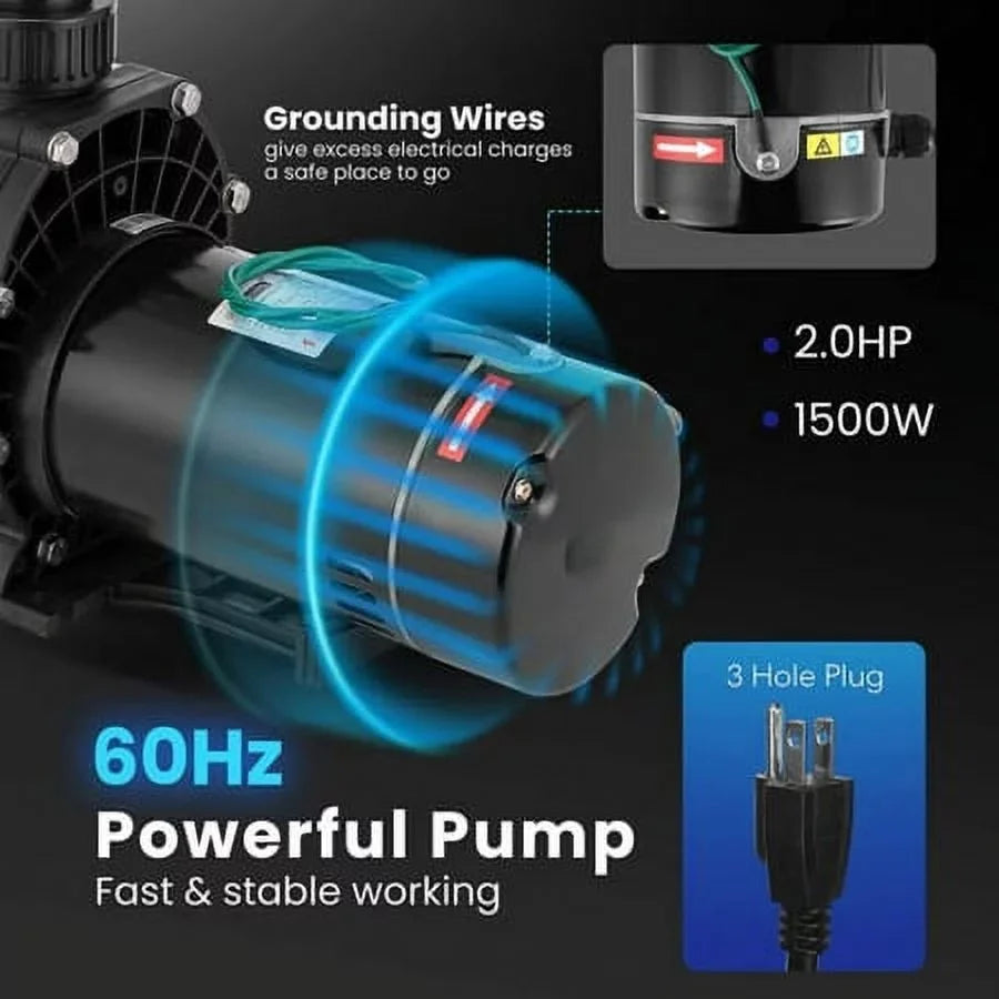 2.0HP Swimming Pool Pump Motor w/Strainer Filter In/Above Ground 7080GPH