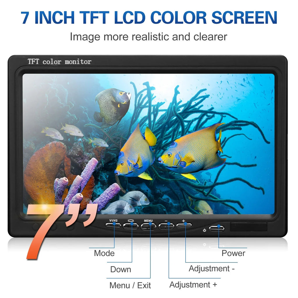 7 Inch 1200TVL Fluid Fishing Camera Fish Finder 12 Infrared LED Lamps 15M for Ice Sea Fishing
