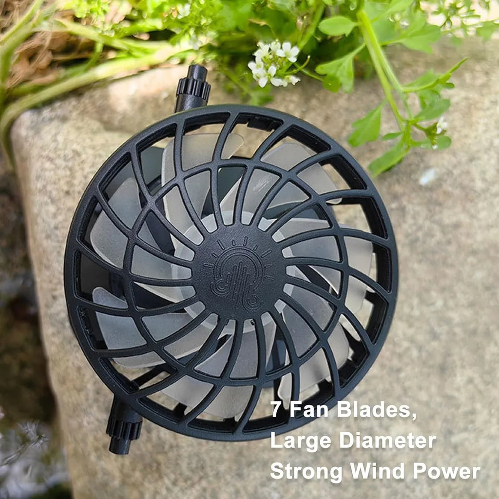 Men Sun Hat with 2 Solar Fan UPF 50+ Fishing Hats Wide Brim UV Protection Sun Hat, USB Charging