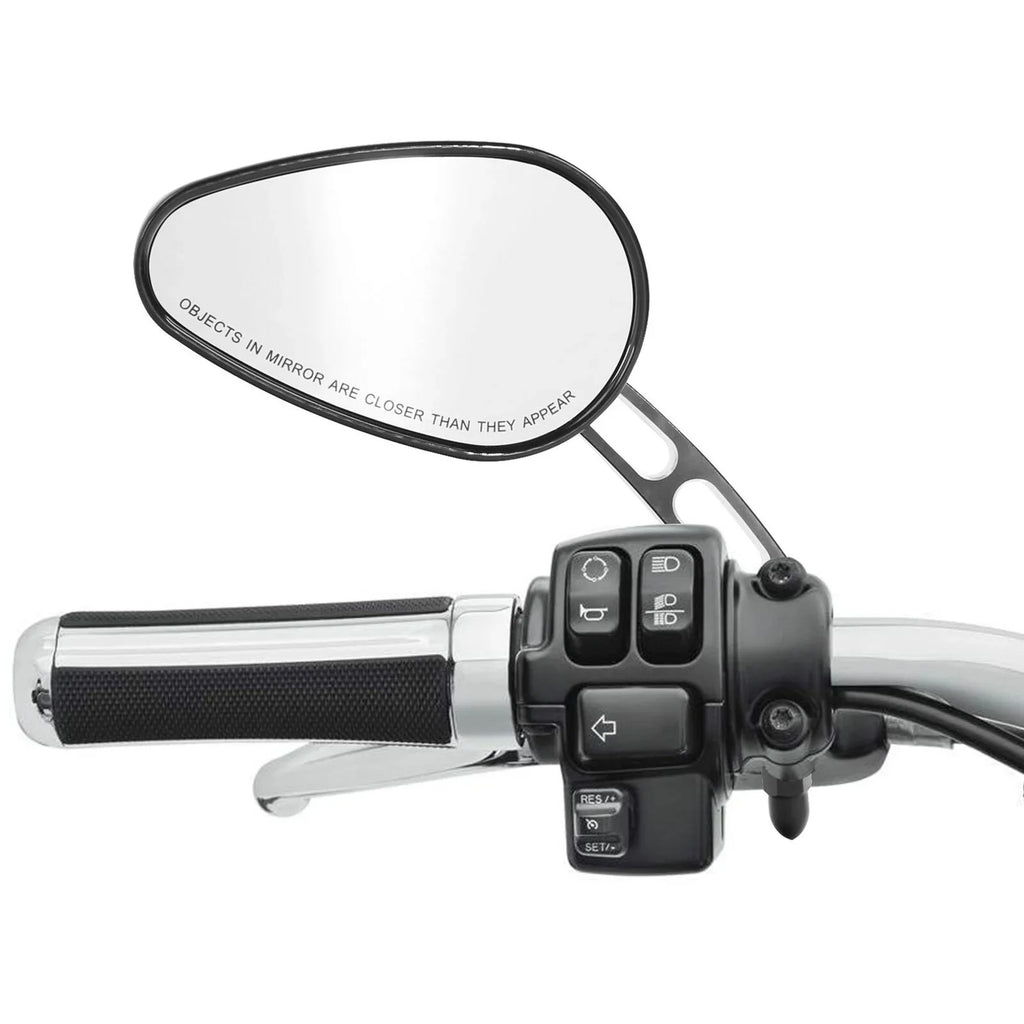 Teledu Black Rear View Mirrors Harley Softail Deluxe FLSTN Fits 2005-2017 Fits 2016 8mm