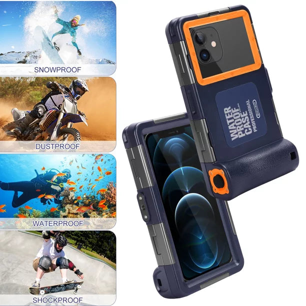 UrbanX Professional [15m/50ft] Swimming Diving Surfing Snorkeling Photo Video Liquid Protective Case Liquid Housing for P77 And all Phones Up to 6.9 Inch LCD with Lanyard