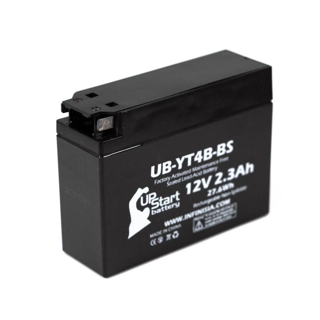 4-Pack UpStart Battery Replacement for 2015 Yamaha TTR110E 110CC Factory Activated, Maintenance Free, Motorcycle Battery - 12V, 2.3Ah, UB-YT4B-BS