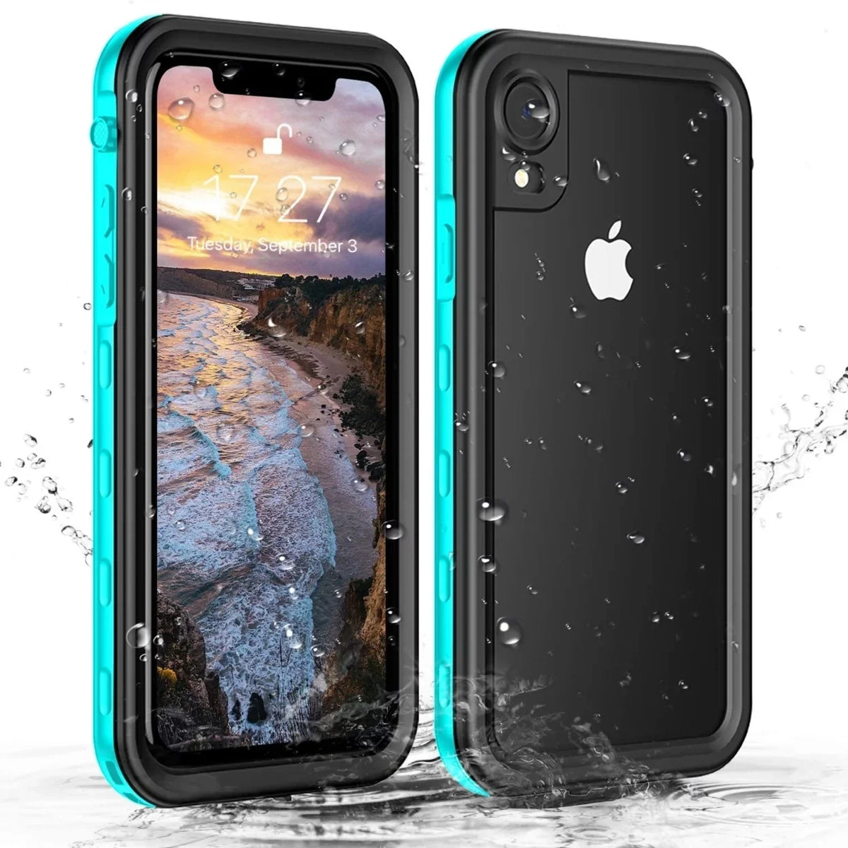 For iPhone XR Fluid Case Cover Built-in Monitor Protector Fully Sealed Life Shockproof Snowproof Liquid