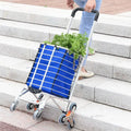 Ealing Large Shopping Trolley Folding 8 Wheel Shopping Cart Stair Climbing Trolley Utility Trolley with Aluminium Alloy Frame Tough Removable Fluid Bag