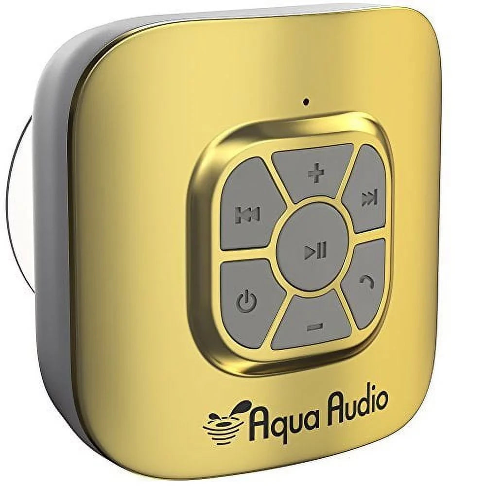 Gideon Portable Liquid Bluetooth Speaker with Suction Cup - 10 Hours Playtime/Built-in Mic (Gold)