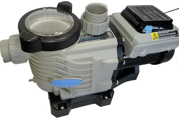 Blue Torrent 3 Variable Speed Swimming Pool Pump with 2" Unions, Adjustable Stand for Retrofit 3yr Warranty