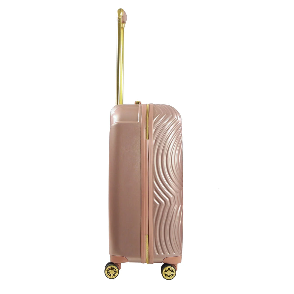 Disney Minnie Mouse 25 Inch Rolling Luggage, Molded Hardshell Suitcase with Wheels, Rose Gold